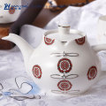 Traditional Kung Fu Red and White Porcelain Modern China Tea Set